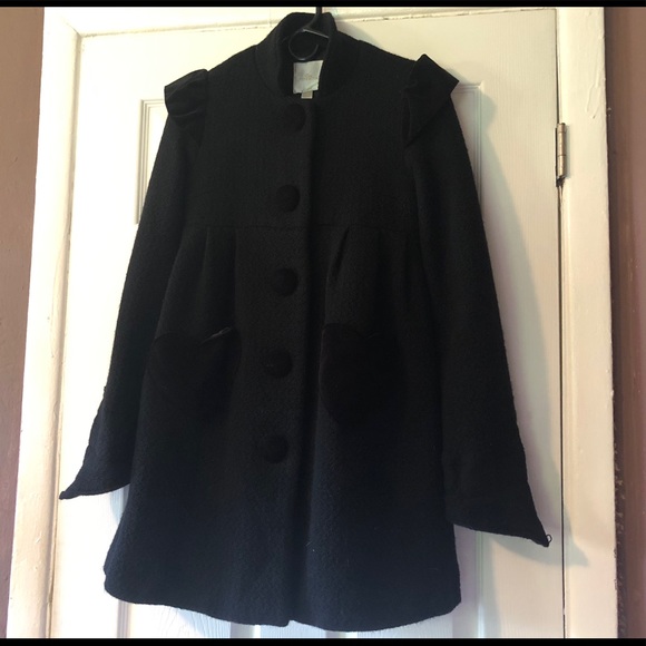 Black wool pea coat - Picture 4 of 8